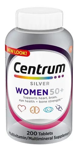 Centrum Silver Women 50+ frasco 200 comprimidos Vitaminas minerais sem sabor 340 g