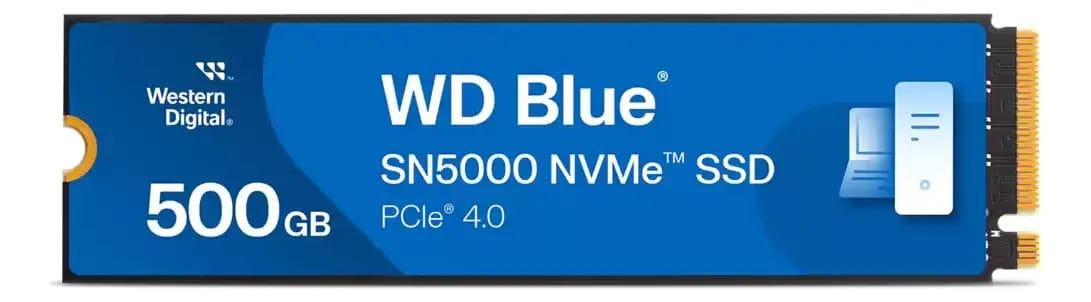 SSD Interno Western Digital Blue SN5000 de 500 GB, M.2 PCIe 4.0 para PC