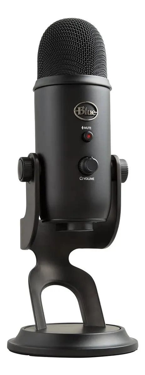 Microfone Multipadrão Logitech Yeti Blue Streaming Usb Preto