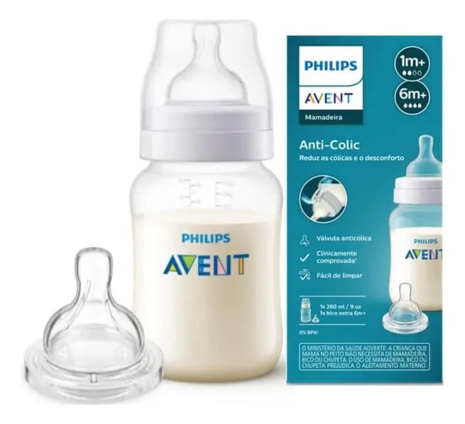 Philips Avent mamadeira Clássica Anti colic 260ml e bico 4