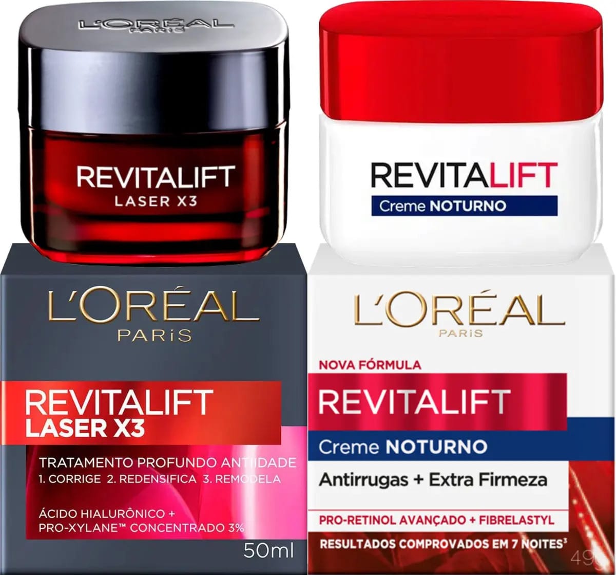 Loreal Revitalift Hialurônico Laser X3 E Noturno Antirrugas