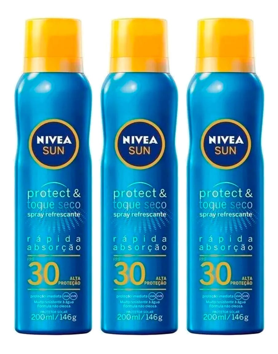 Kit 3x Nivea Sun Protetor Solar Spray Fps 30 200ml