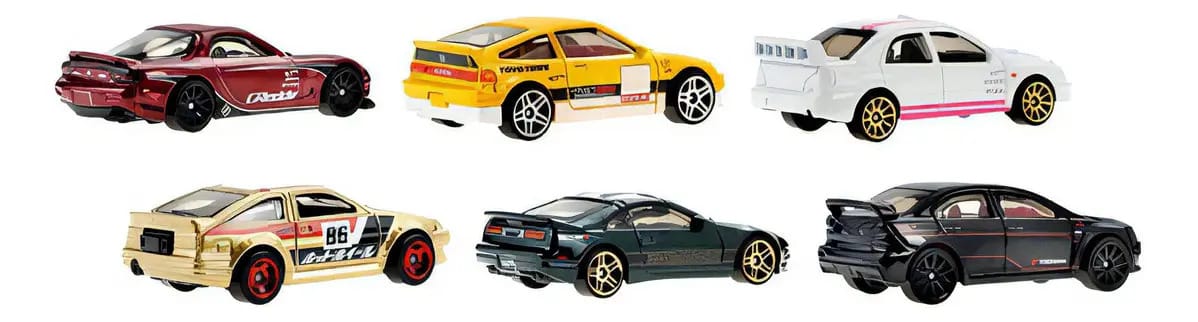 Pacote múltiplo Hot Wheels Japanese Car Culture (caixa danificada) cor branca