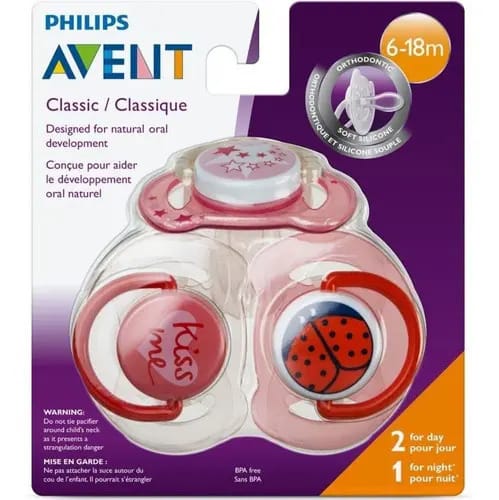 Chupeta Classic Trio Decorada 6-18m Menina - Philips Avent