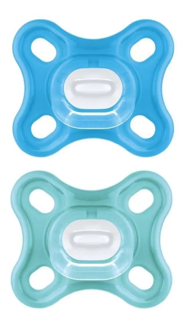 Chupeta De Silicone Comfort Azul E Verde (0-2m) - Mam