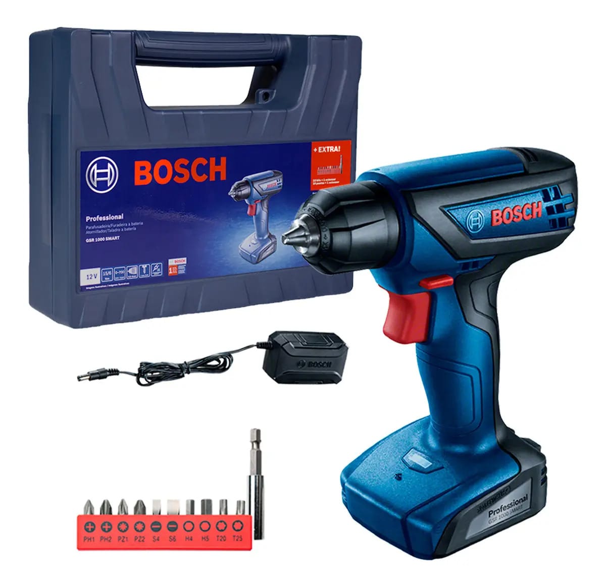 Chave de fenda/furadeira sem fio Bosch Gsr 1000, colorida multicolorida