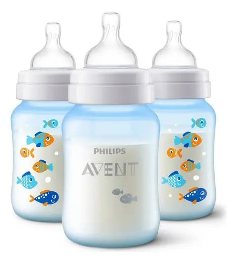 Mamadeira Avent Classic Anticolic Sky Blue Fish Drawing