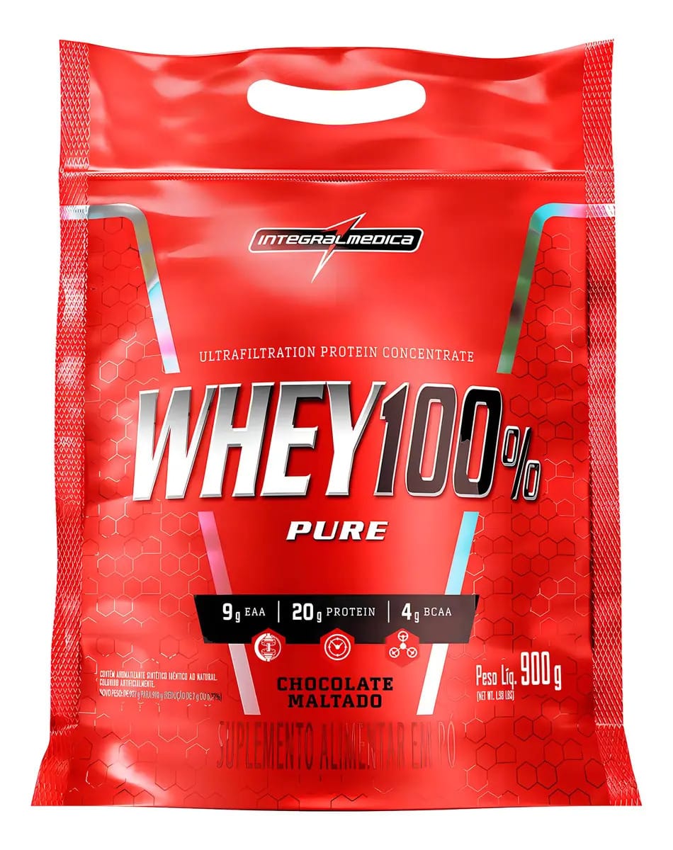 Whey 100% Pure Chocolate Maltado Pouch 900g - Integralmedica