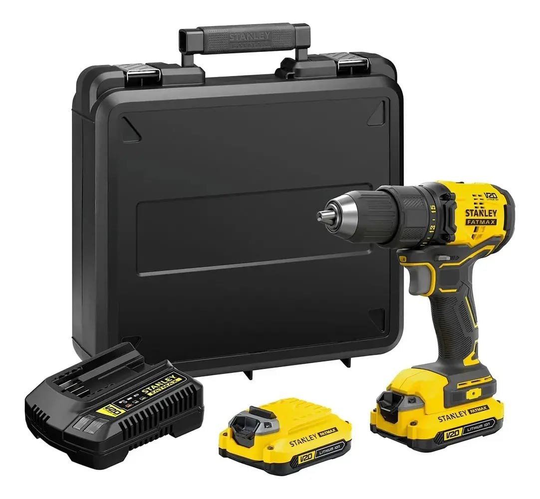 Furadeira E Parafusadeira Stanley Sbd710d2k 2 Baterias 20v Amarelo