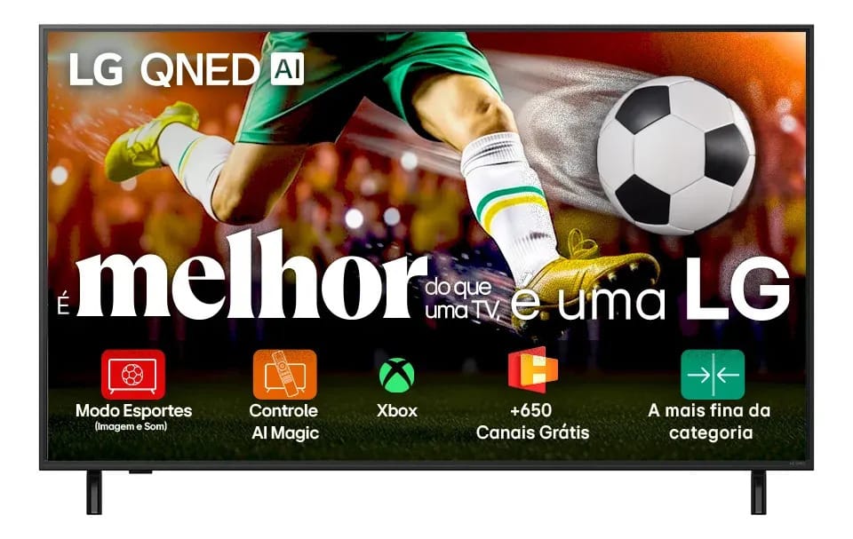 Smart TV LG QNED AI 4K QNED82 50 polegadas 2025 Cores Dinâmicas QNED Processador α7 AI Ger 8