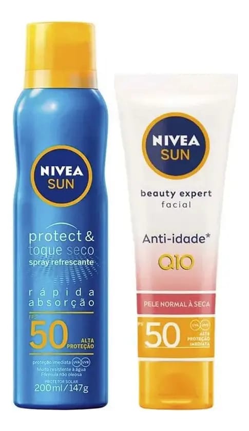 Kit Nivea Sun - Protetor Solar Spray + Protetor Facial Fps50