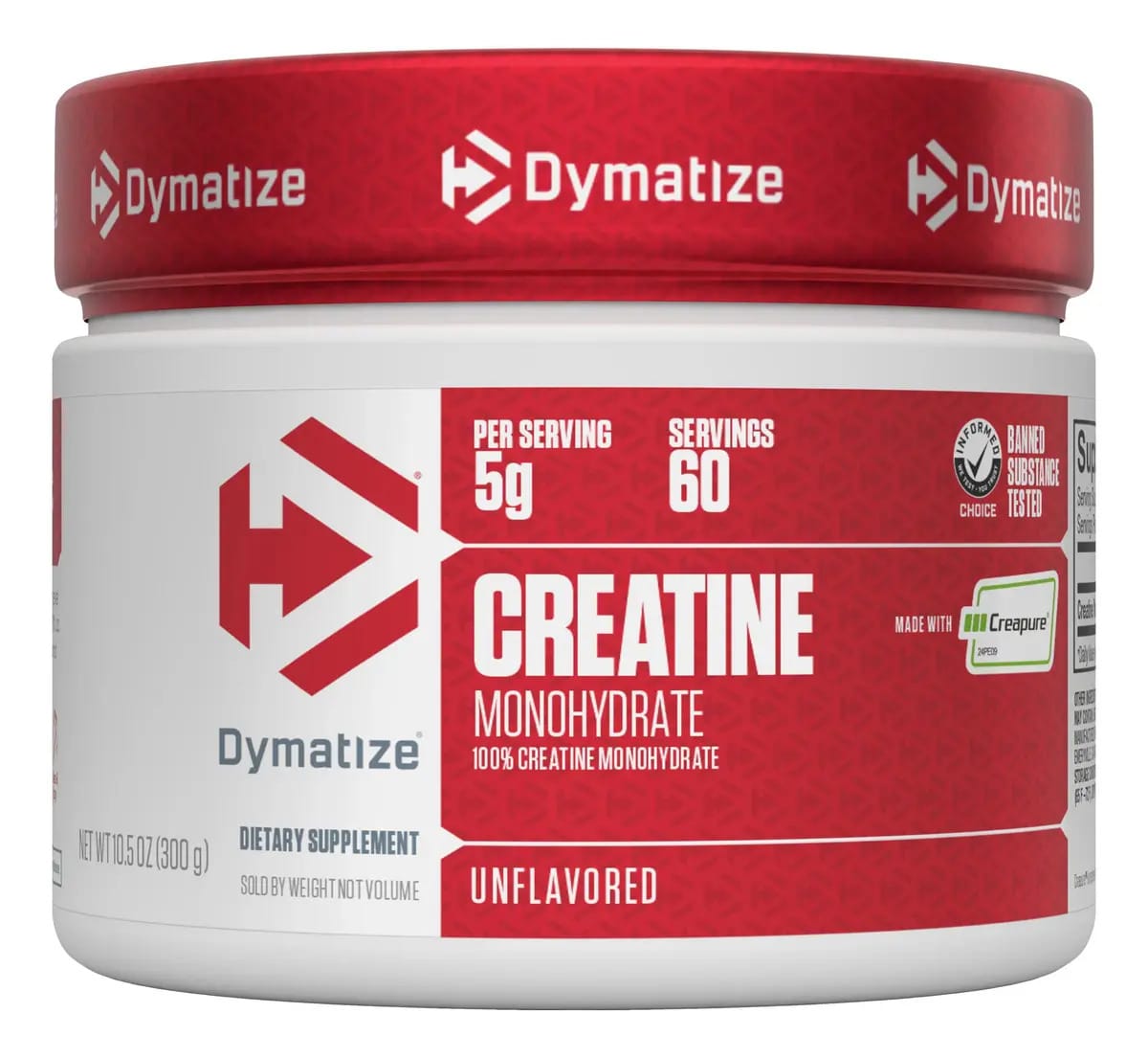 Creatina Dymatize Creapure New 300gr./60 Serv! Origem: EUA, sem sabor
