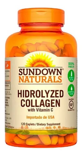 Colágeno Hidrolisado Sundown Naturals 1000 mg com Vitamina C 120 Cápsulas