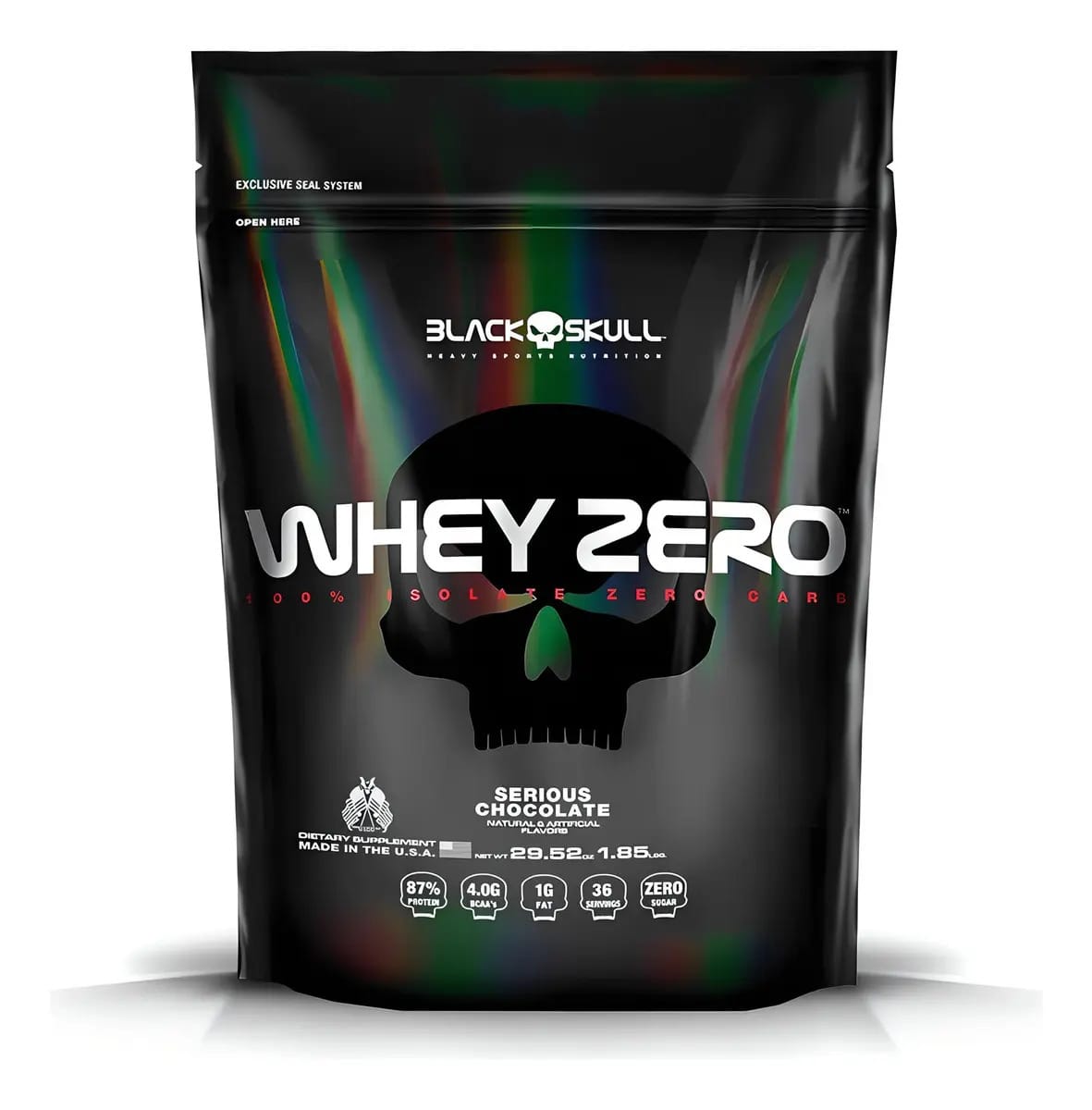 Whey Zero (sc) 837g Black Skull Whey 100% Isolado