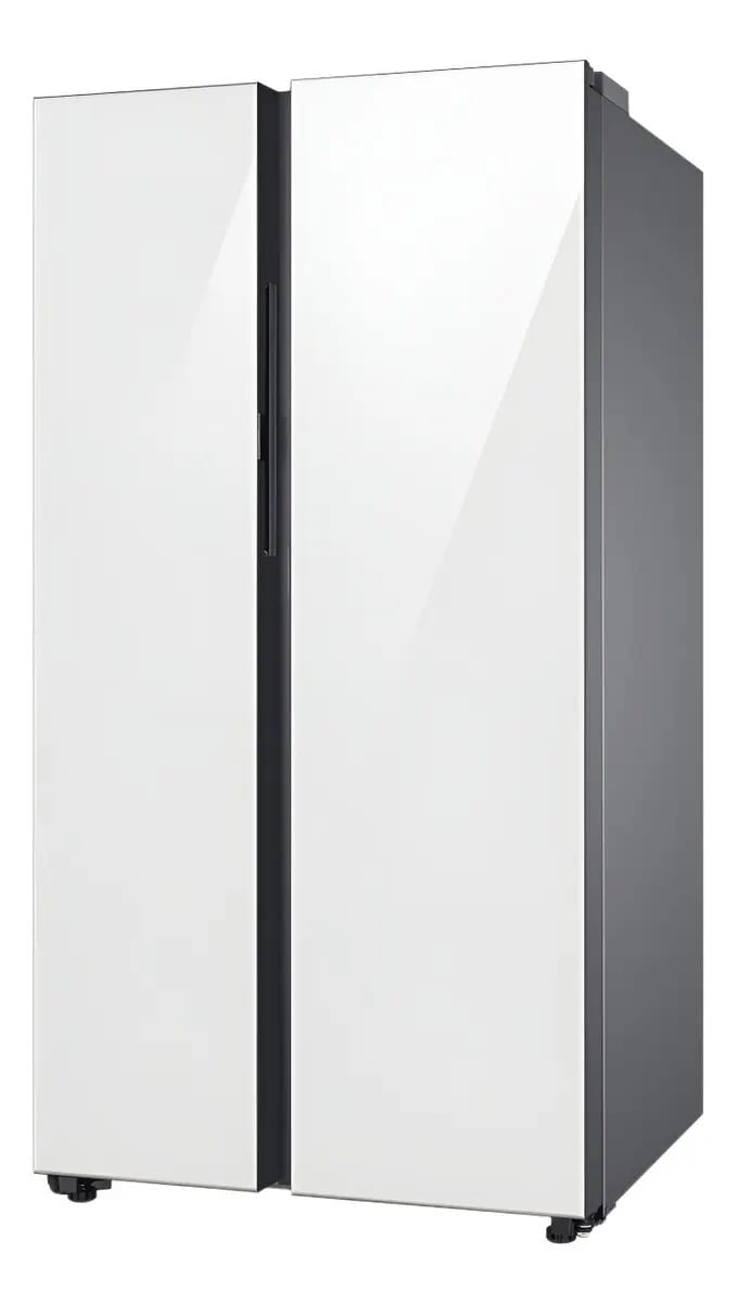 Refrigerador branco Samsung Bespoke Side By Side de 28 pés