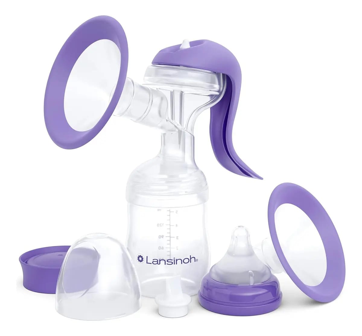 Bomba de mama manual Lansinoh, 1 unidade, extrator transparente L
