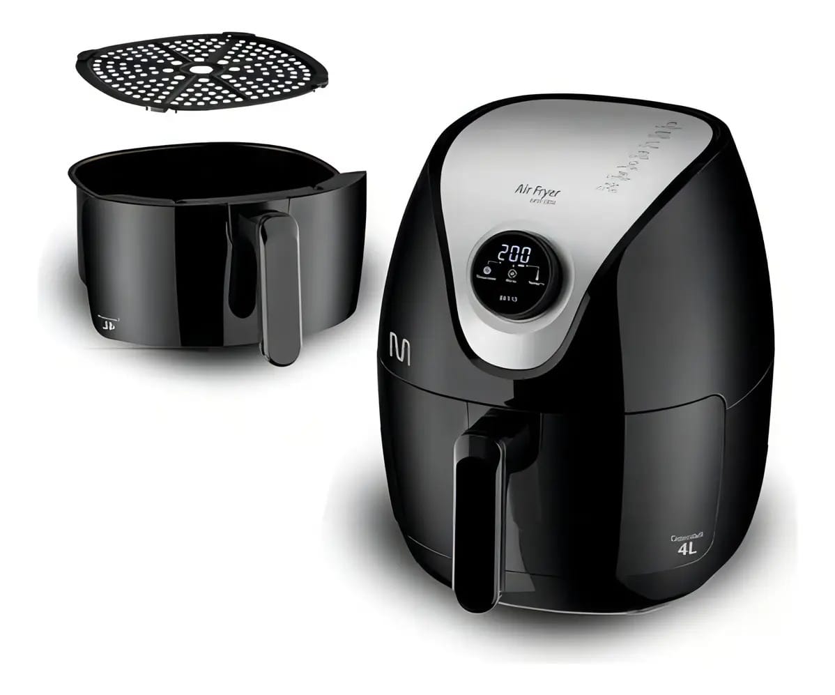 Air Fryer Fritadeira Eletrica 4l Timer Digital - Multilaser Cor Preto