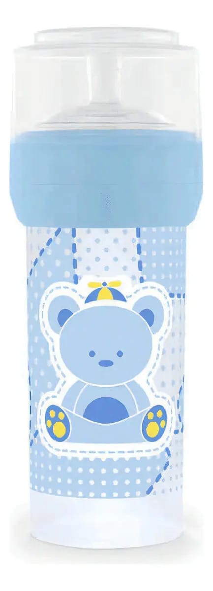 Mamadeira Lillo Silicone Super Primeiros Passos Azul 260ml