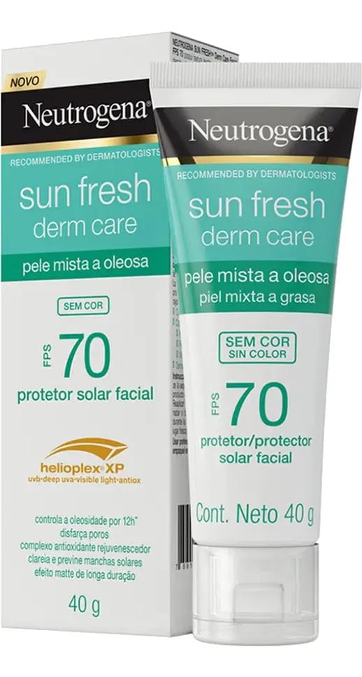 Protetor Solar Facial Neutrogena Sun Fresh Sem Cor Fps70 40g