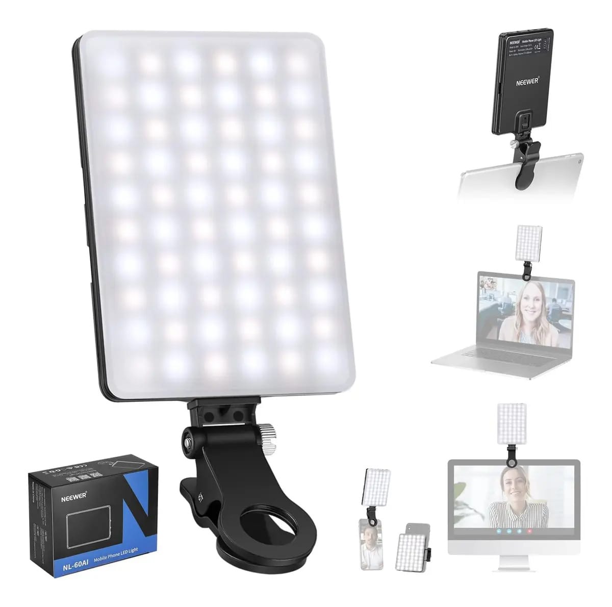 Lâmpada LED Neewer Nl-60ai Black Structure 60w