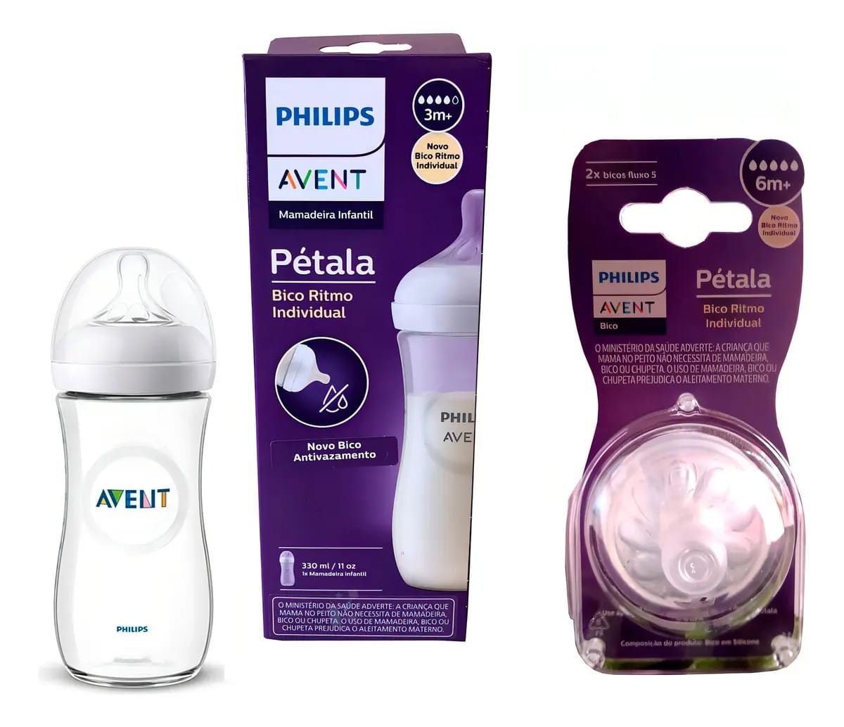 Mamadeira Philips Avent Pétala 330ml Bico Antivazamento N5