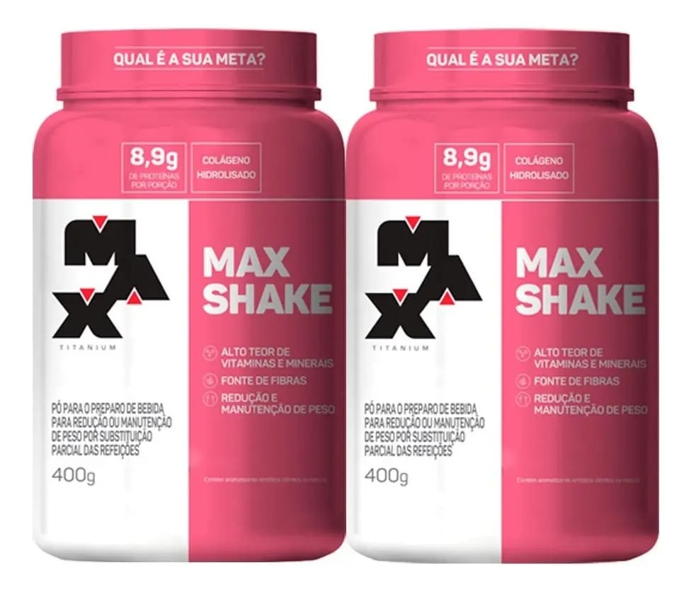 Kit 2x Max Shake Diet - Max Titanium (400g) Sabor Vitamina De Frutas