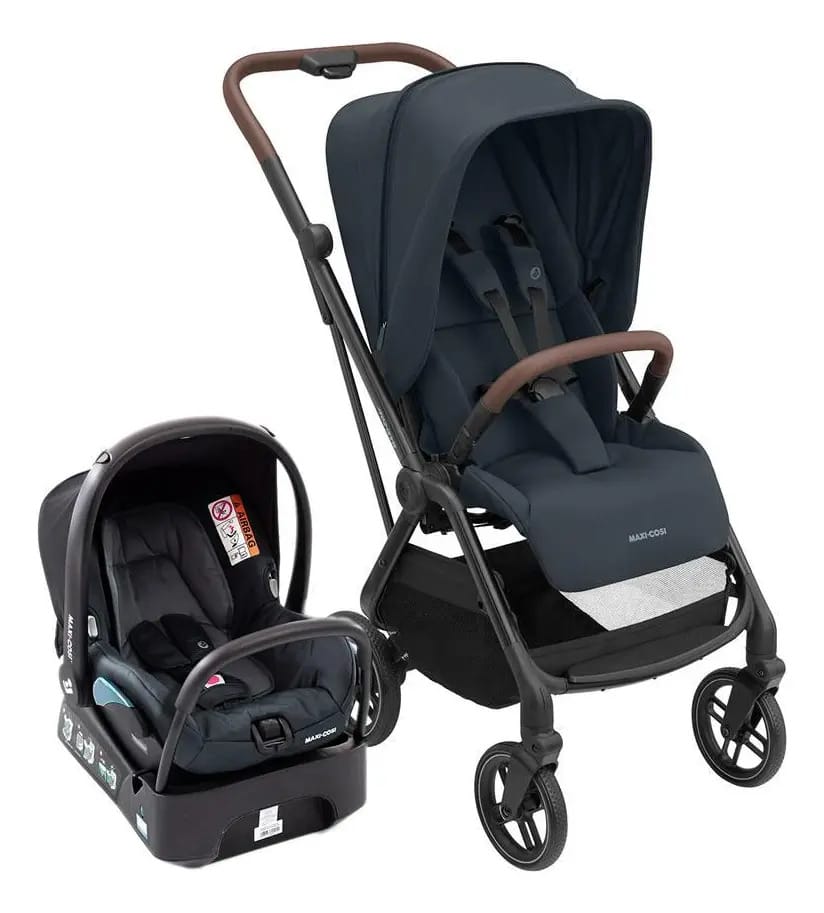 Carrinho de bebê de paseio travel system Maxi-Cosi Leona Graphite Maxi-Cosi Leona Graphite preto