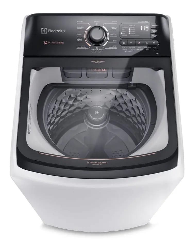 Máquina De Lavar Electrolux LEJ14 Branca 14kg Perfect Care Com Cesto Inox E Jatos Poderosos
