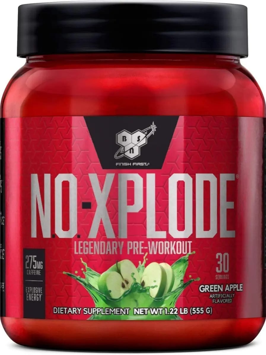 Pre Workout Bsn No Xplode 30 Services com sabor de maçã verde