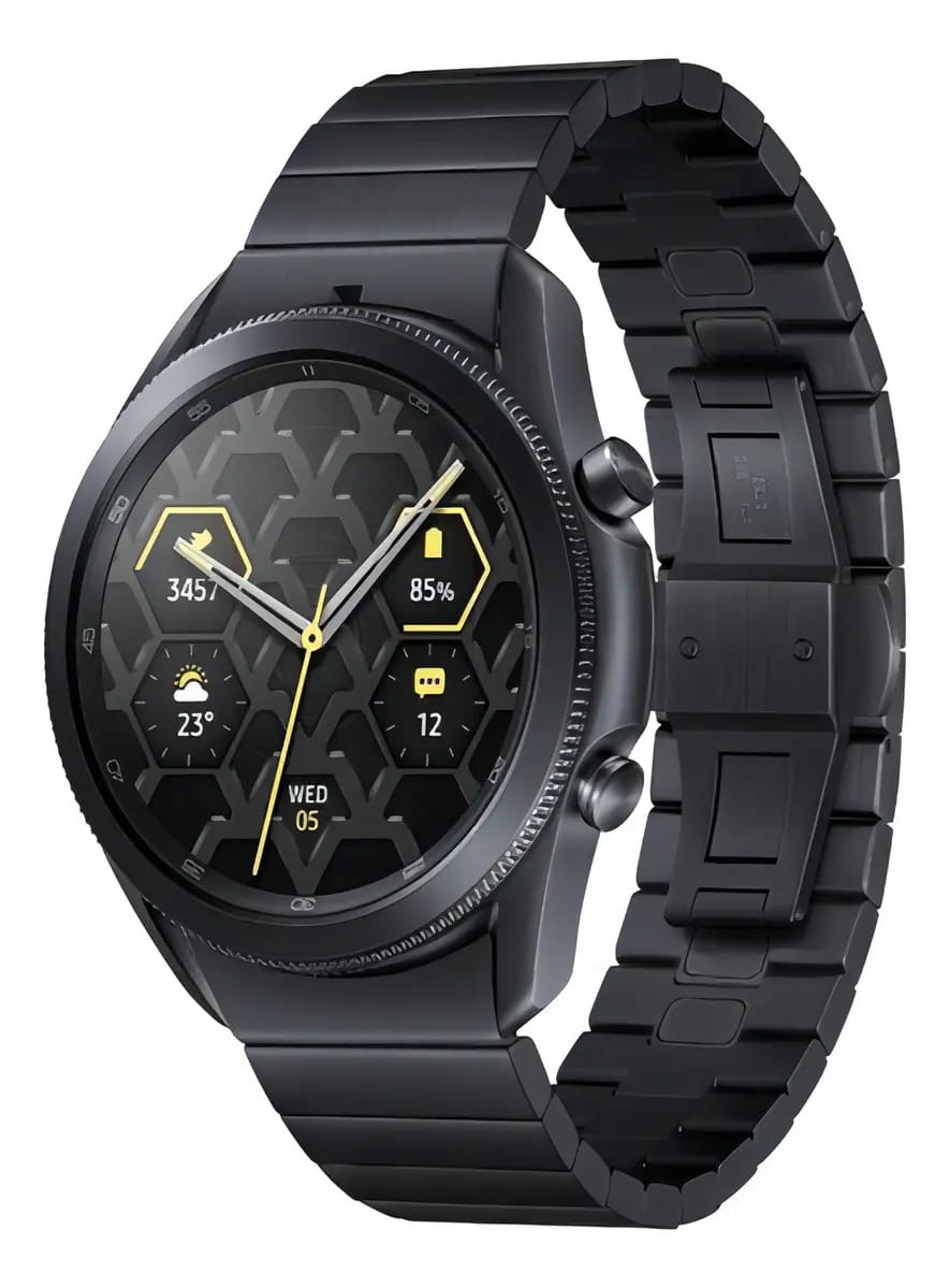 Relógio inteligente Samsung Galaxy Watch3 (45 mm) em titânio