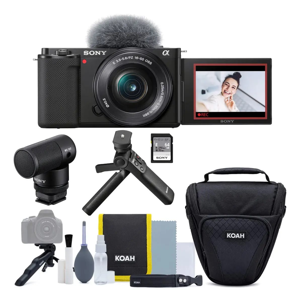 Câmera Sony Alpha ZV-e10 APS-c de 24,2 MP com lente 16-50
