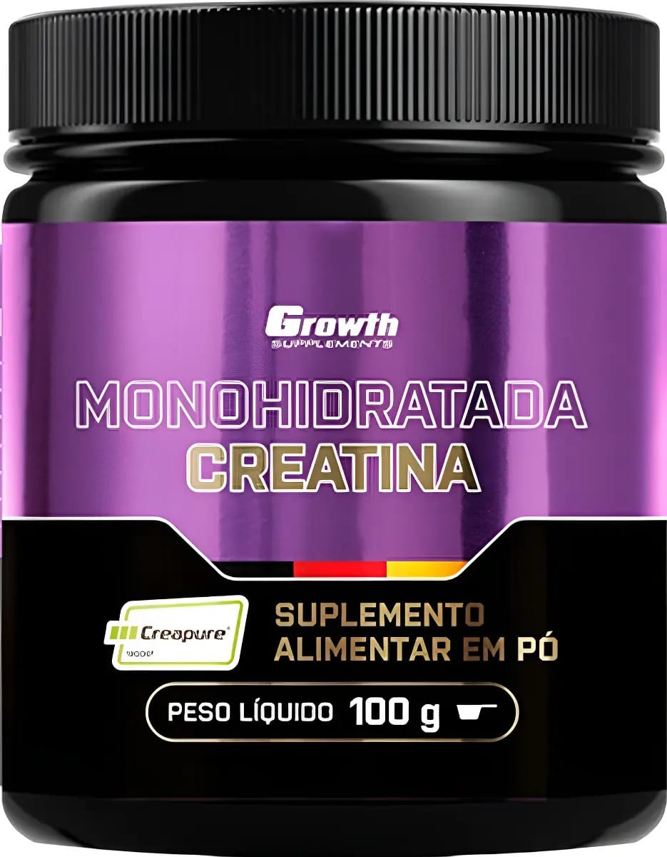 Creatina Monohidratada Creapure Growth 100g Sem Sabor