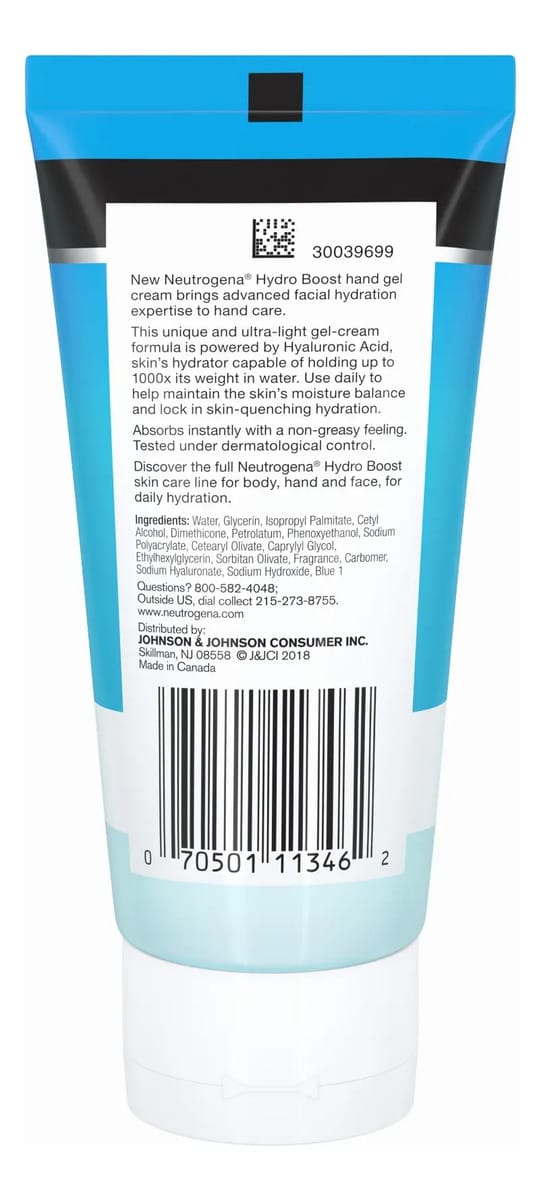 Creme para corpo Neutrogena Hydroboost Neutrogena Hydro Boost Ácido Hialurônico Gel Creme Corporal 400ml en tubo depressível 85g