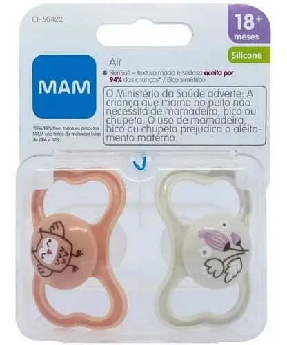 Chupeta Mam Air 18+ Meses Silicone Skinsoft Rosa