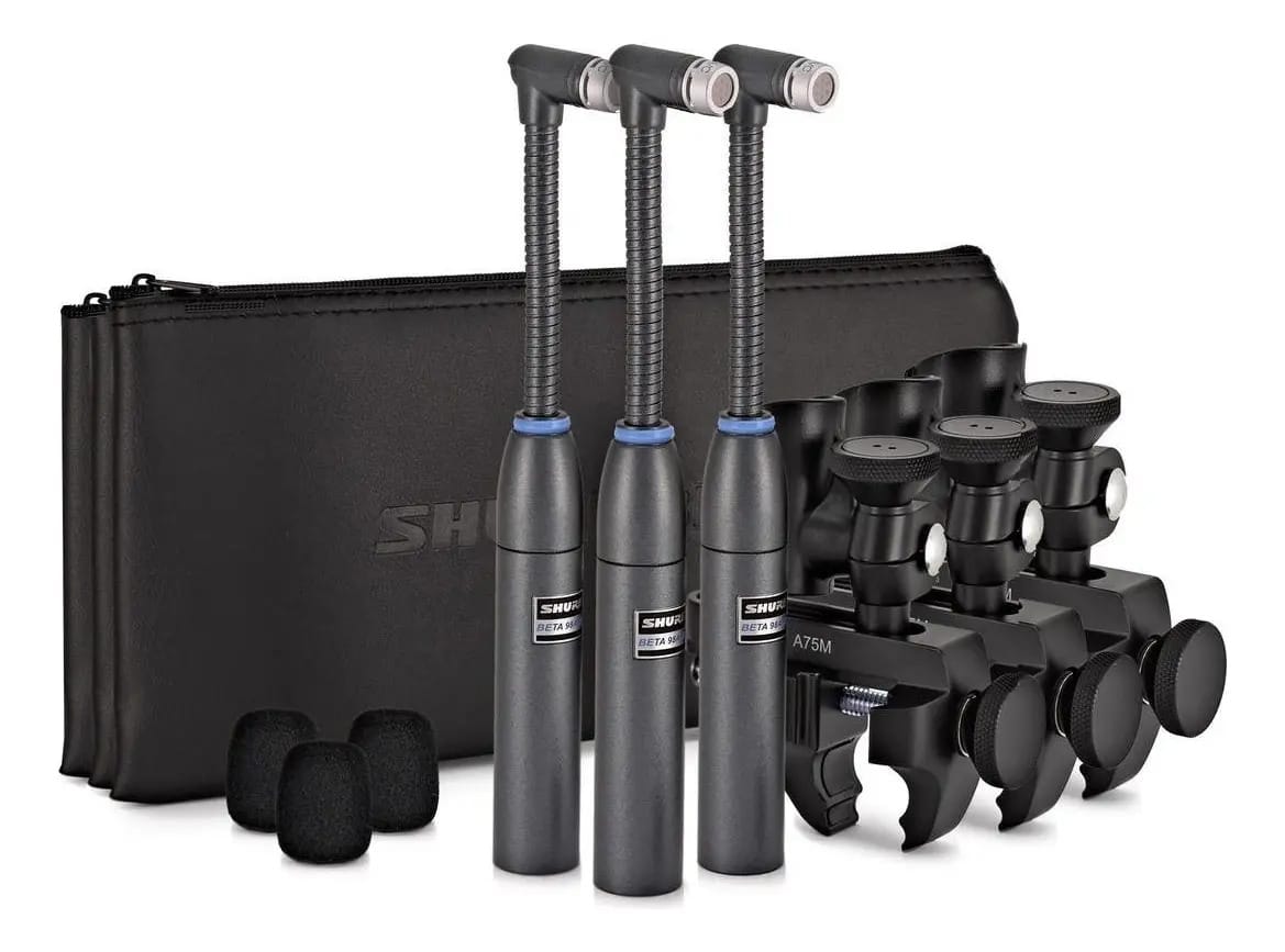 Microfone Shure Beta 98amp/c-3pk com pacote de pré-amplificador para fotos em 3 cores