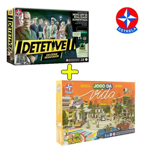 Kit Jogo Da Vida + Detetive Jogos De Tabuleiro Estrela