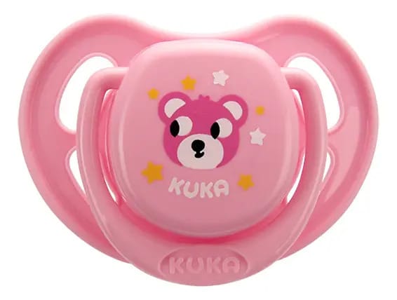 Chupeta Bico De Silicone Rosa Fase 1 Kuka Rosa