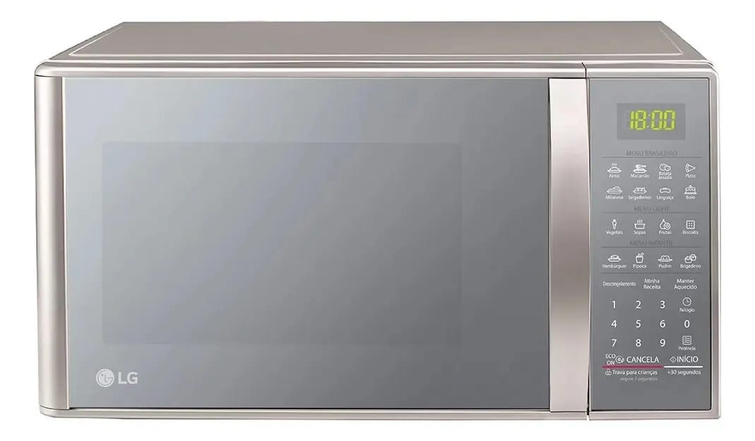 Micro-ondas LG 30 litros Prata Limpa Fácil (MS3043BRA)