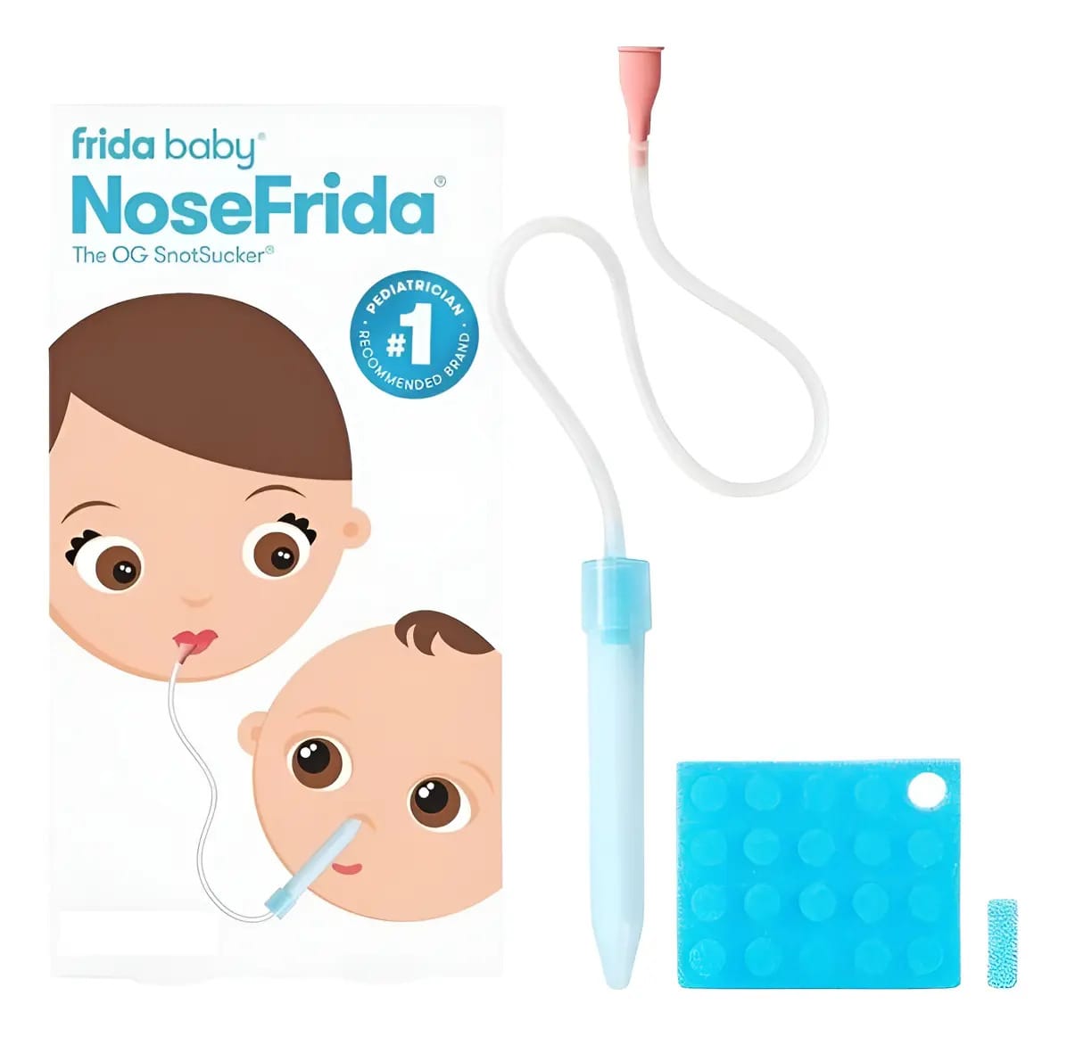 Aspirador nasal Frida Baby Nosefrida Baby Baby com 40 filtros - branco