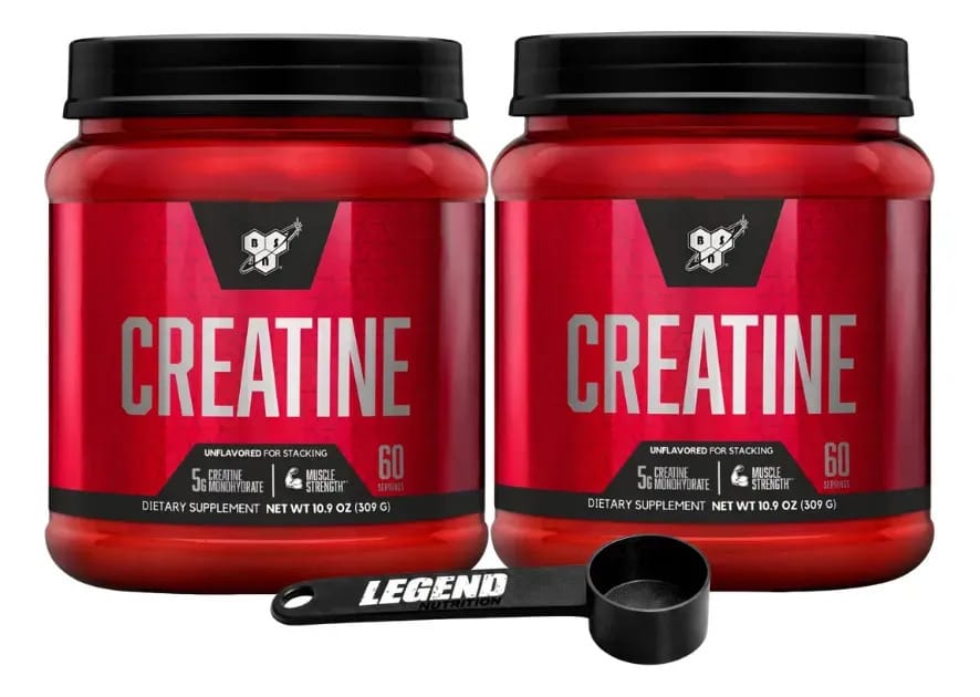 Suplemento de monohidrato de creatina Bsn micronizado X 60 serviços 309g X2 + Scoop Legend Nutrition