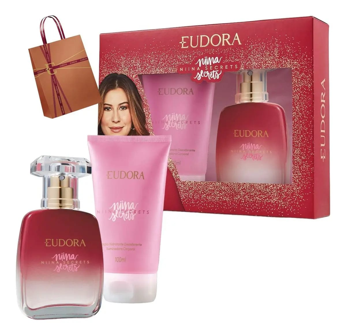 Eudora Niina Secrets Mini Colônia 50ml + Loção Iluminadora 100ml Volume Da Unidade 50 Fl Oz