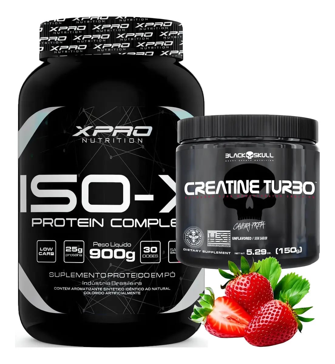 Whey Protein Isolado 900g XPro Nutrition + Creatina Black Skull 150g