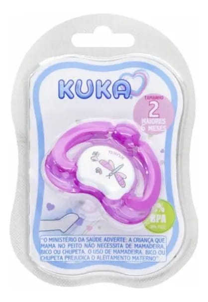 Chupeta Kuka Rosa Silicone +6 Meses Modelo Lovely