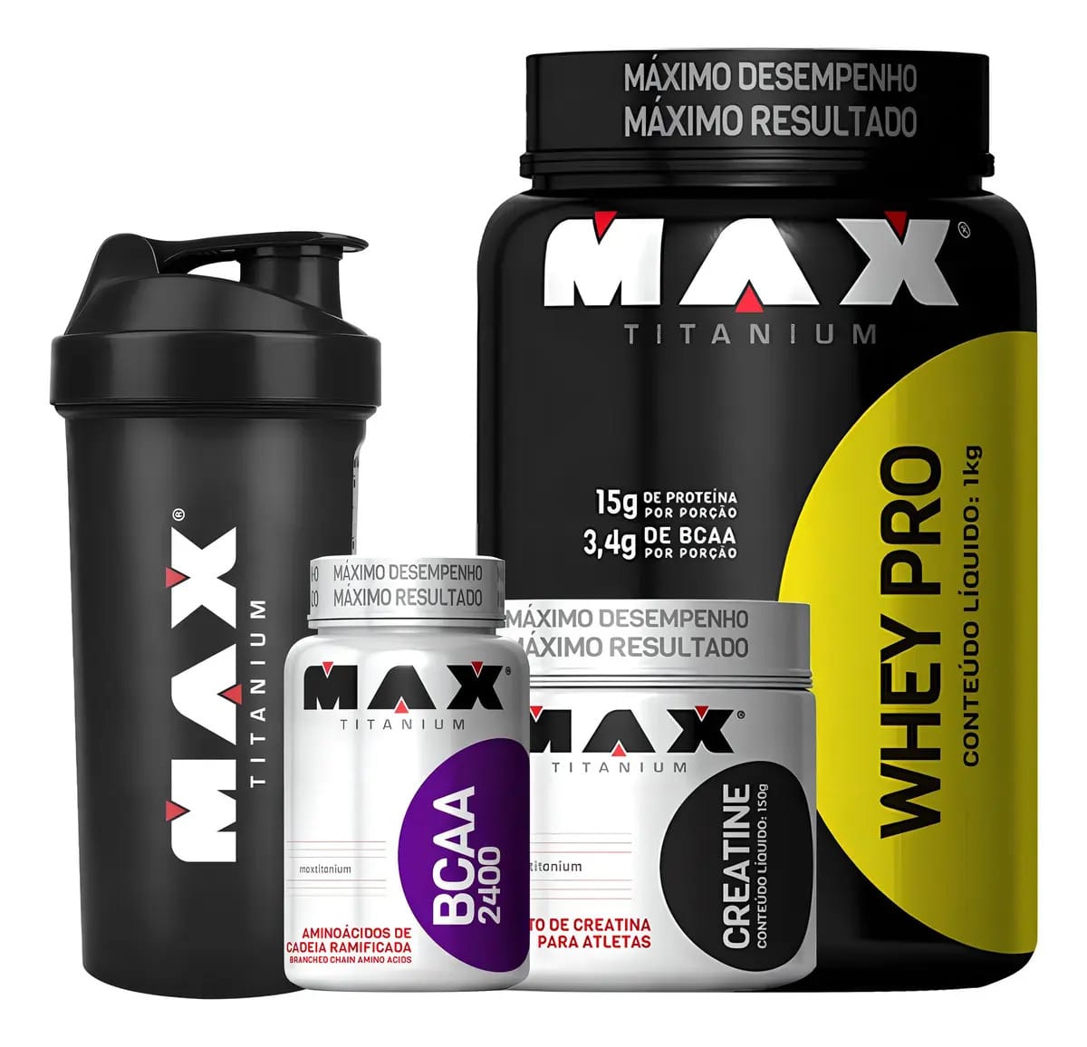Whey Protein + Bcaa + Creatina - Max Titanium