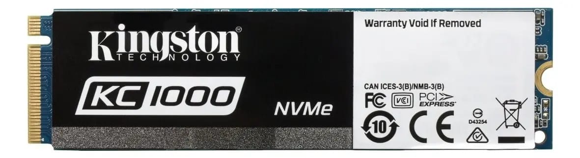 Unidade SSD Kingston Kc1000 PCIe G3 X4 M.2 M2 Nvme de 240 GB