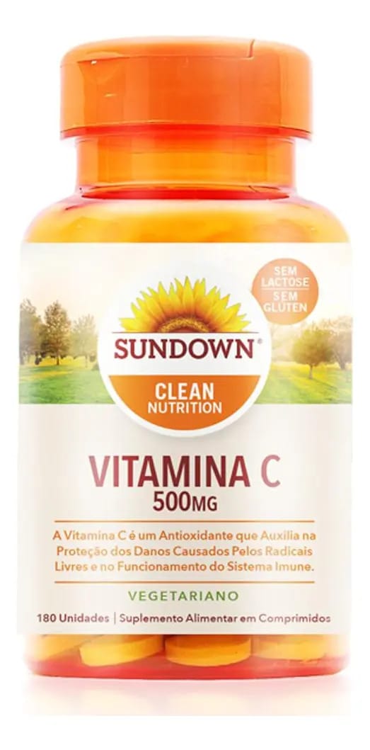 Vitamina C 500mg Imunidade 180 Comprimidos Sundown Sabor Natural
