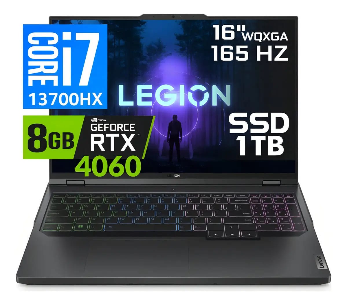 Lenovo Legion Pro 5 Core i7-13700HX 16ddr5 1tssd Rtx4060 16' Cor cinza ônix
