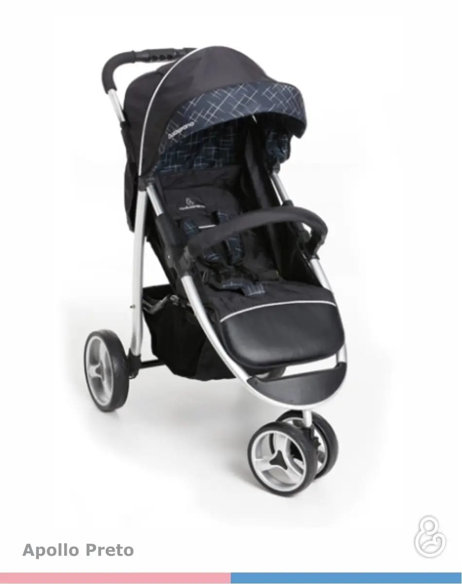 Carrinho Bebê Apollo Preto Galzerano