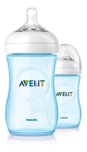 Tetero Biberón Teteros Avent Natural 9 Oz X 2und Micos Azul