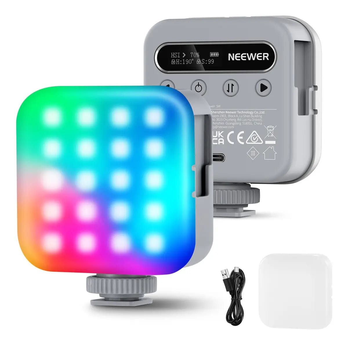 Rgb de luz led Neewer 10084983 BL60C cor rgb com estrutura Grey